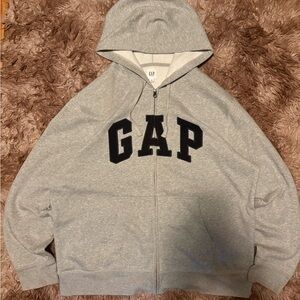 GAP Heather Gray Fleece Hoodie